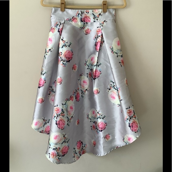 Chi Chi London Floral Hi-Low Skirt - Picture 5 of 8